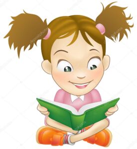 सकारात्मक अध्ययन सवयी ही चित्रमय मुलगी आनंदाने पुस्तक वाचत आहे, ज्यामुळे तिच्या अभ्यासाच्या सवयींना प्रोत्साहन मिळते आणि ज्ञानार्जनाची आवड वाढते.