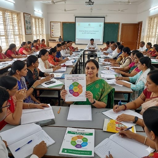 Value Education Training for Teachers: Teachers participating in Value Education Training workshop under NEP 2020 in Maharashtra