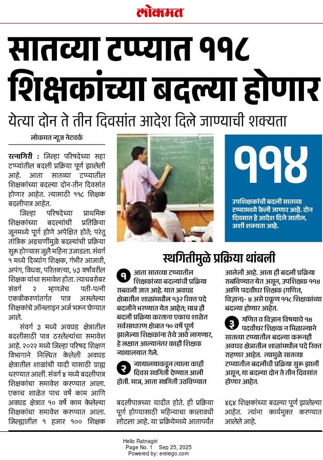 Teachers Transfer in Maharashtra – 918 Teachers Positive News