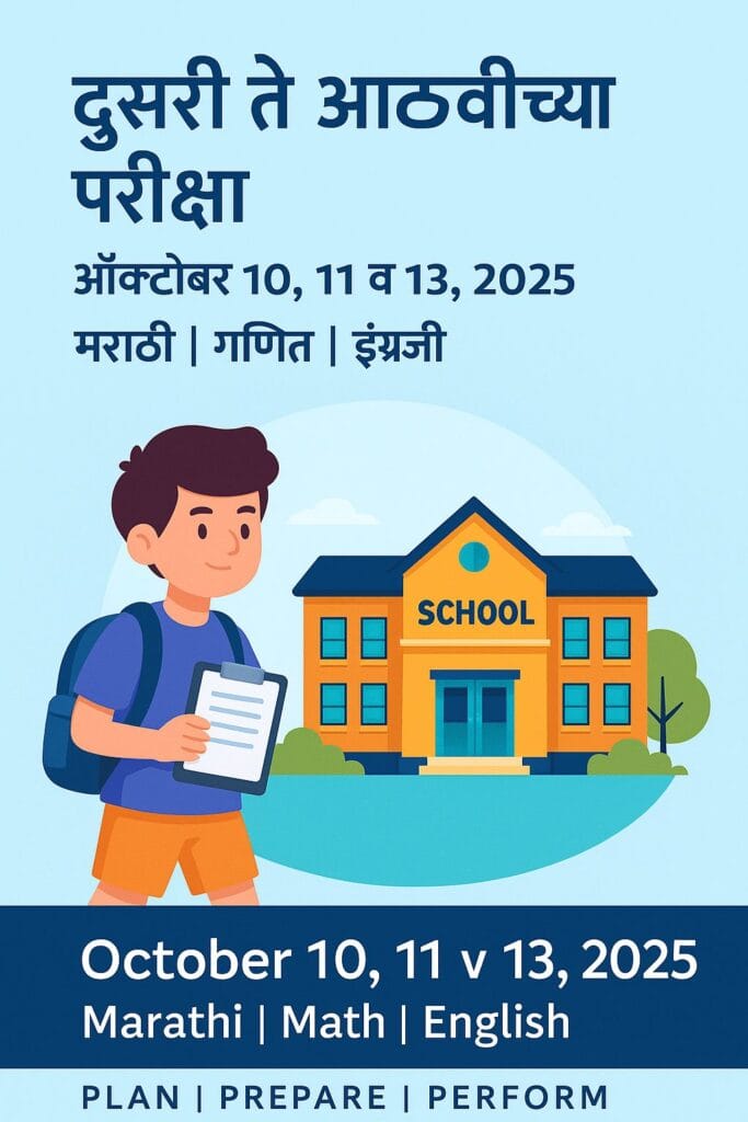 State Exam 2025 Maharashtra – 2nd to 8th Class Time Table and Guide