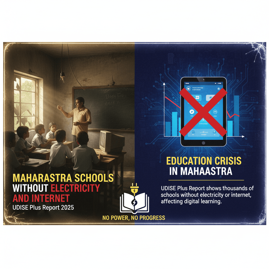 UDISE Plus Report Maharashtra 2025: Schools without electricity and internet
