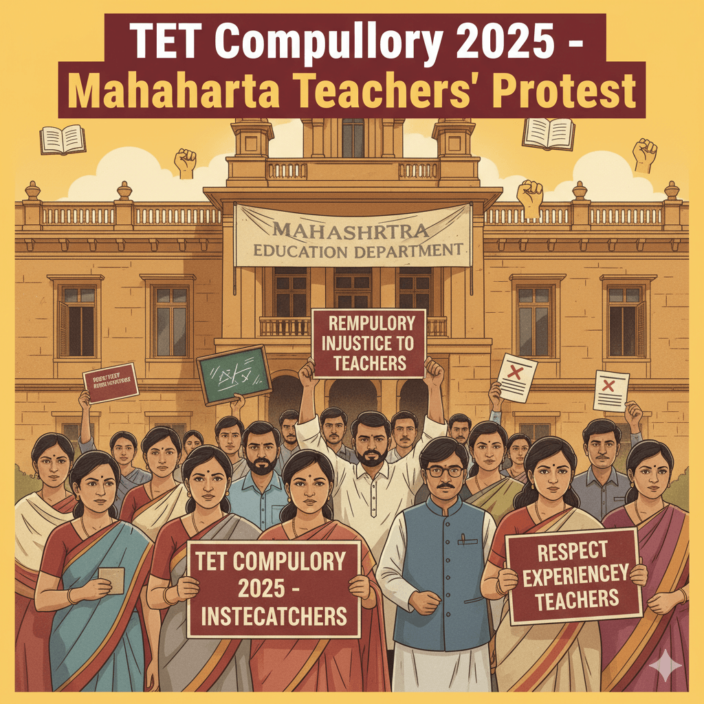 TET Compulsory 2025 protest by Maharashtra teachers