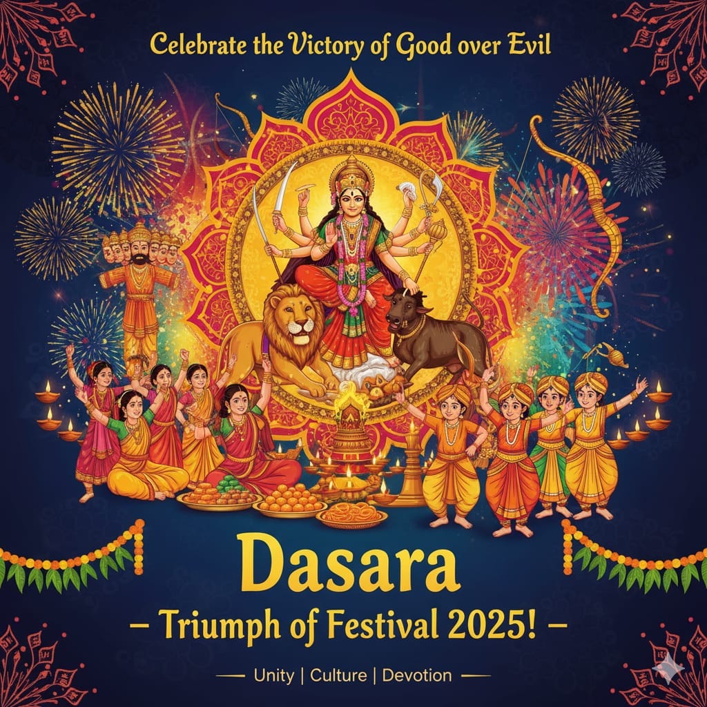 Dasara Festival 2025 celebration in India with Ravan Dahan and Puja