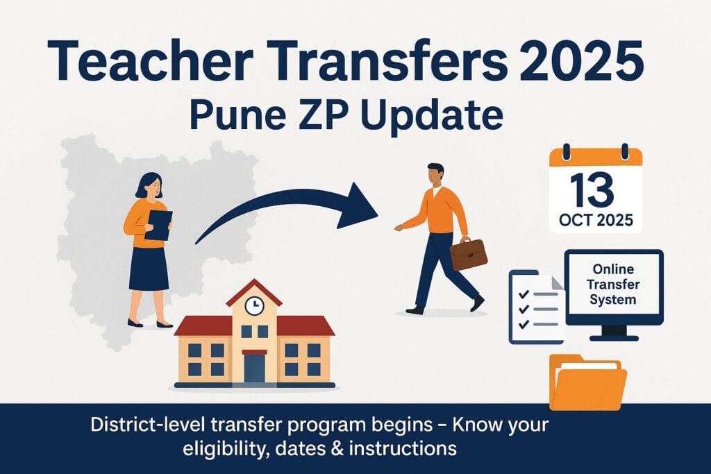 Pune Teacher Transfer 2025 :पुणे शिक्षक बदल्या 2025 माहिती व महत्वाच्या तारखा