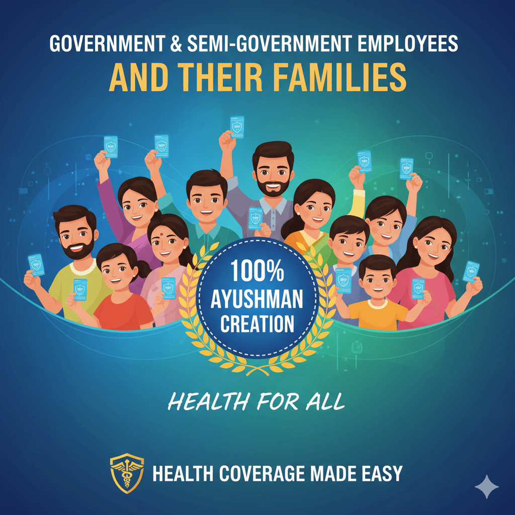 100% Ayushman Card Government Employees 2025