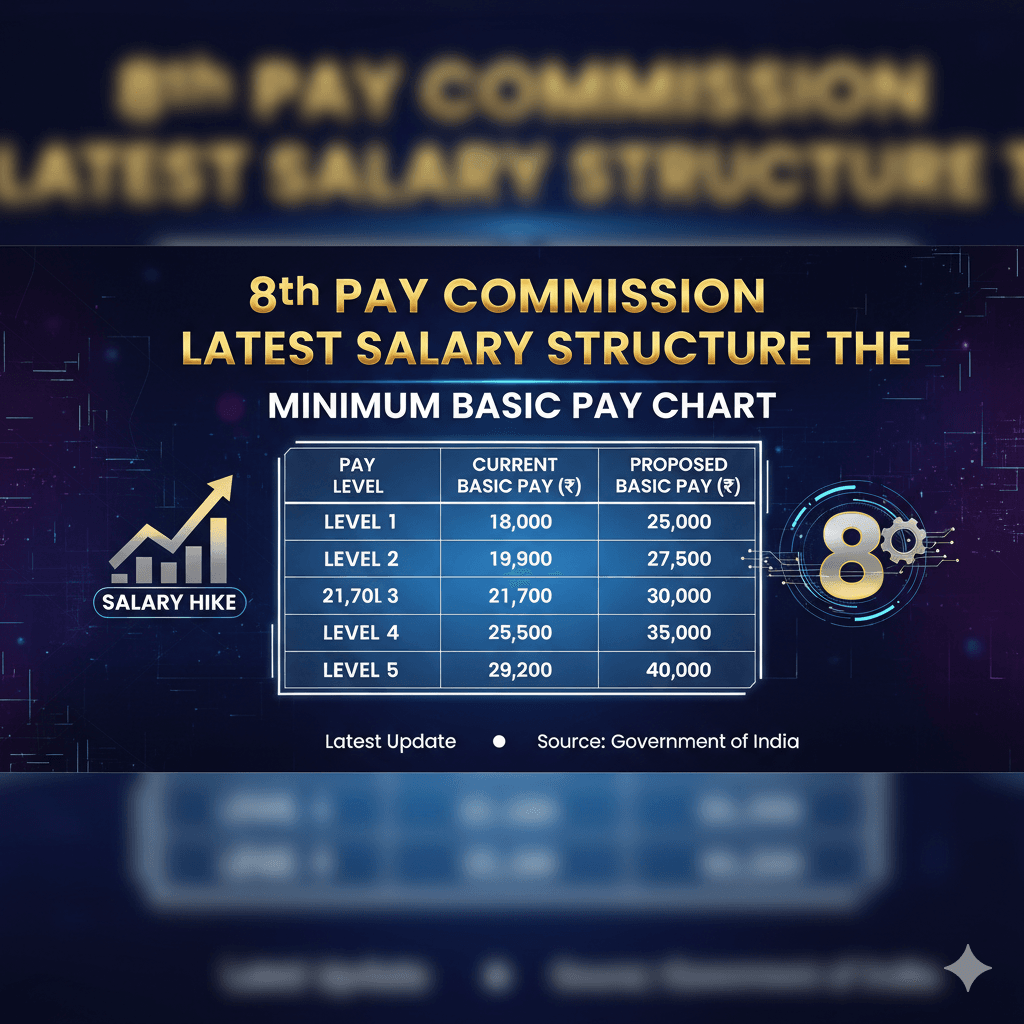 8th Pay Commission Latest Update Minimum Basic Pay Chart
