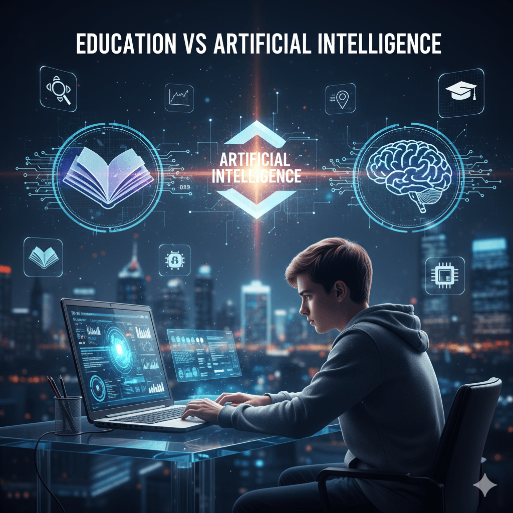 AI education future – Student adapting to Artificial Intelligence in modern learning environment