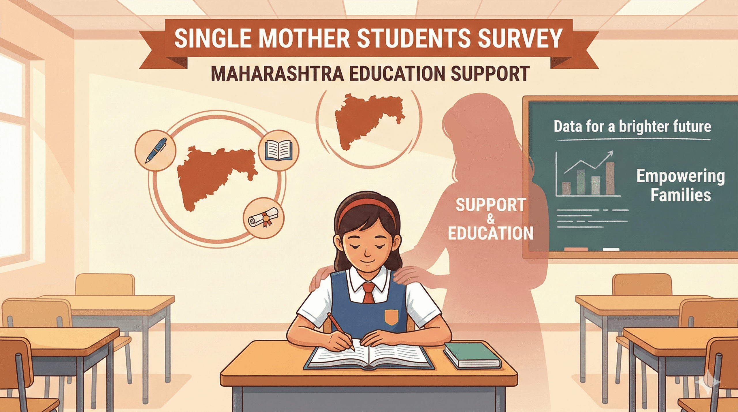 single mother students survey Maharashtra education support image