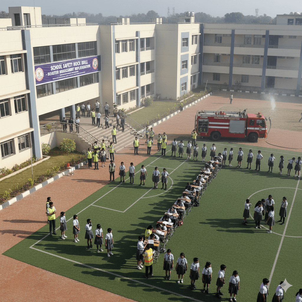 school disaster management implementation mock drill