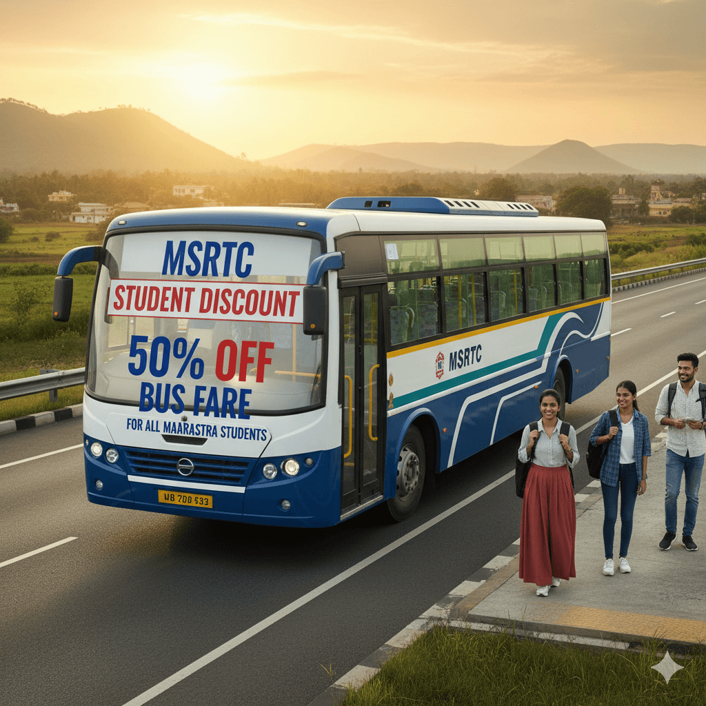 MSRTC Student Discount 50% Bus Facility Maharashtra