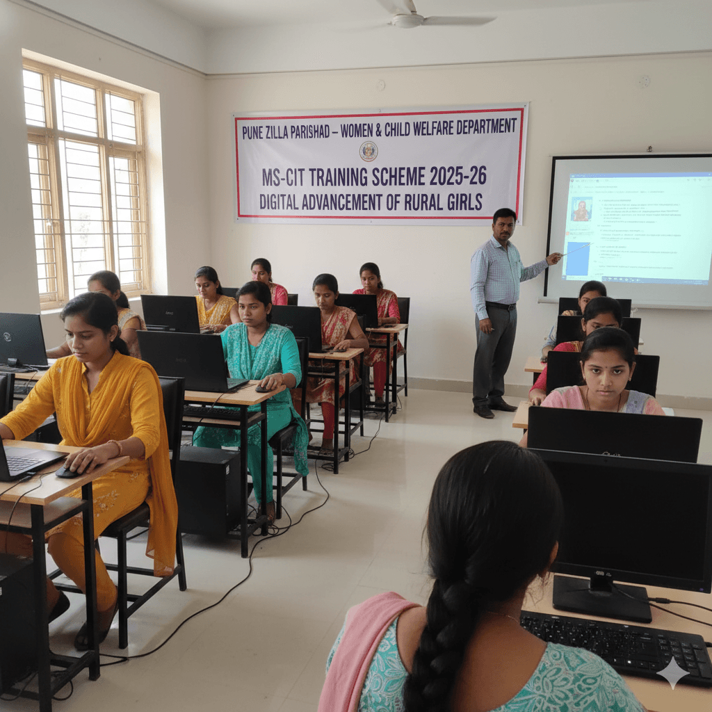 “Rural girls computer training classroom India”