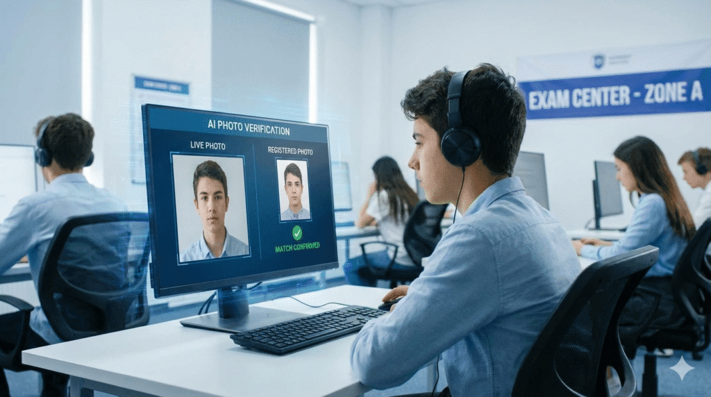 TET Exam AI Photo Verification system identifying dummy candidates