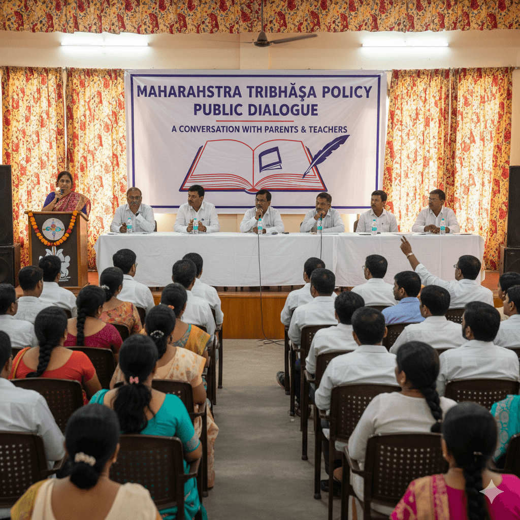 Tribhāṣā Policy Public Dialogue in Maharashtra with parents and teachers