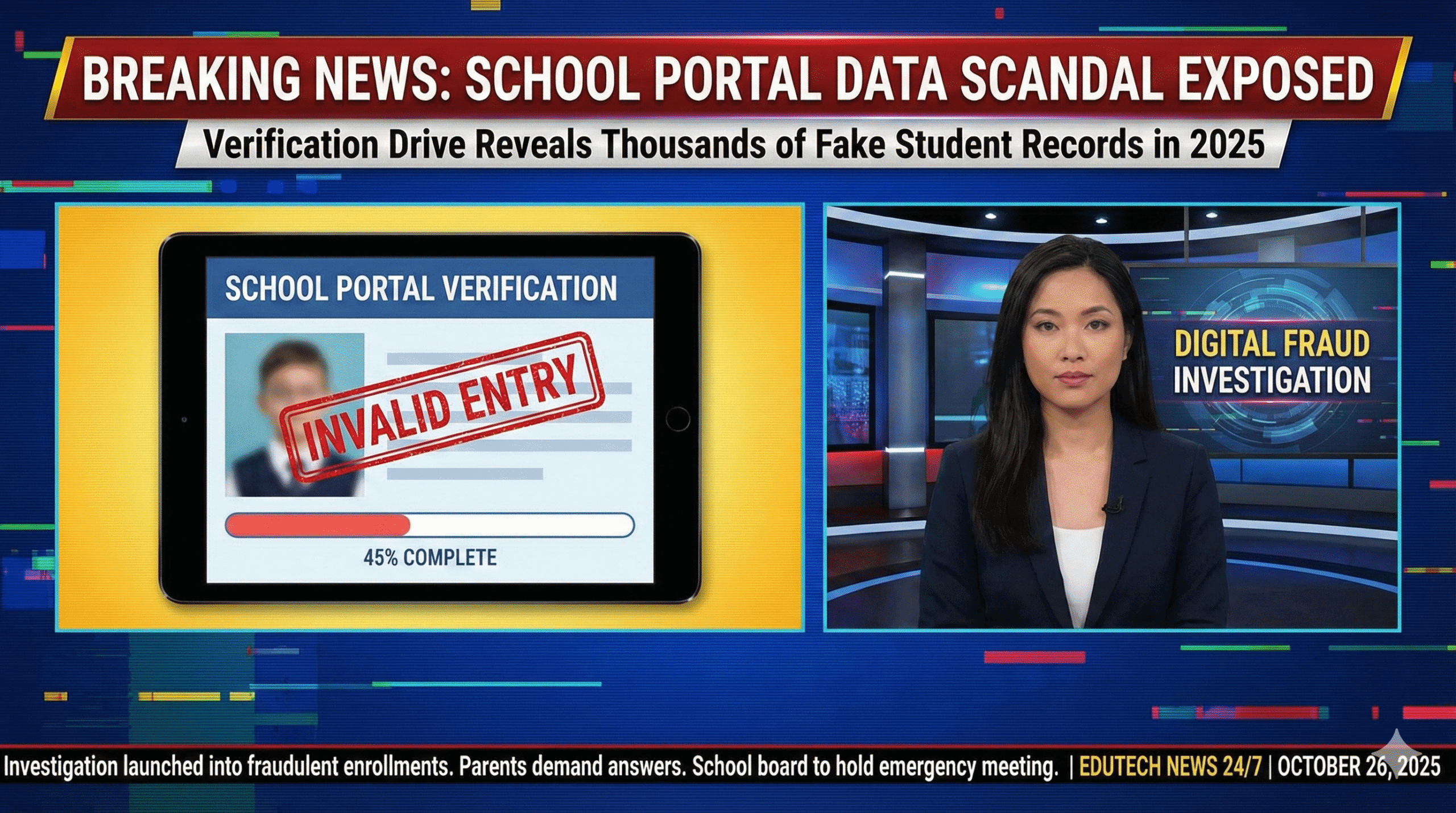 fake student data in school portal verification drive
