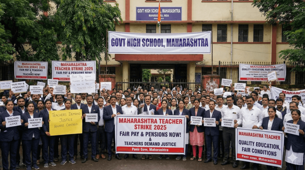teacher strike in Maharashtra 2025 protest by teachers
