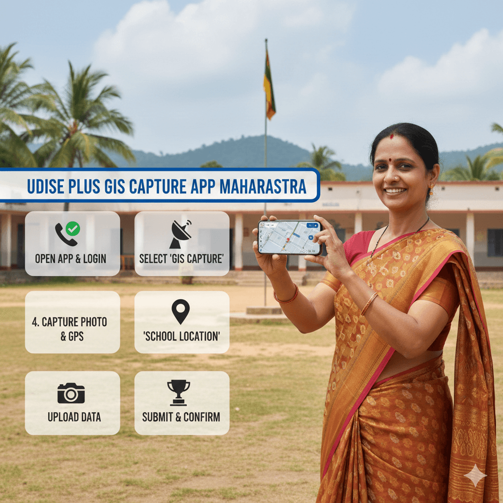 UDISE Plus GIS Capture App Maharashtra school location registration