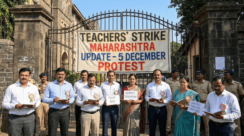 teachers’ strike Maharashtra update 2025 protest image
