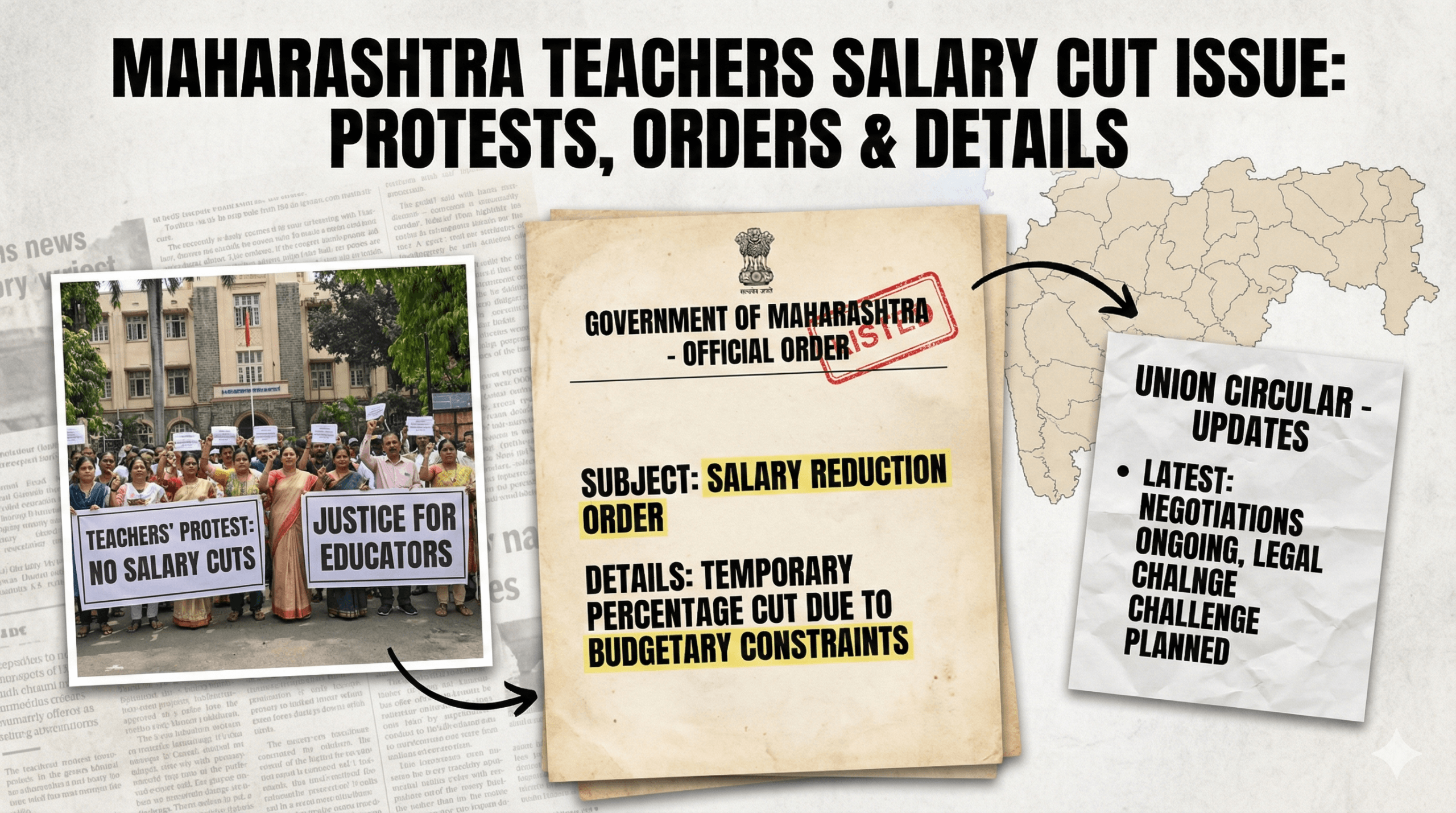 Teachers Salary Cut Maharashtra protest update