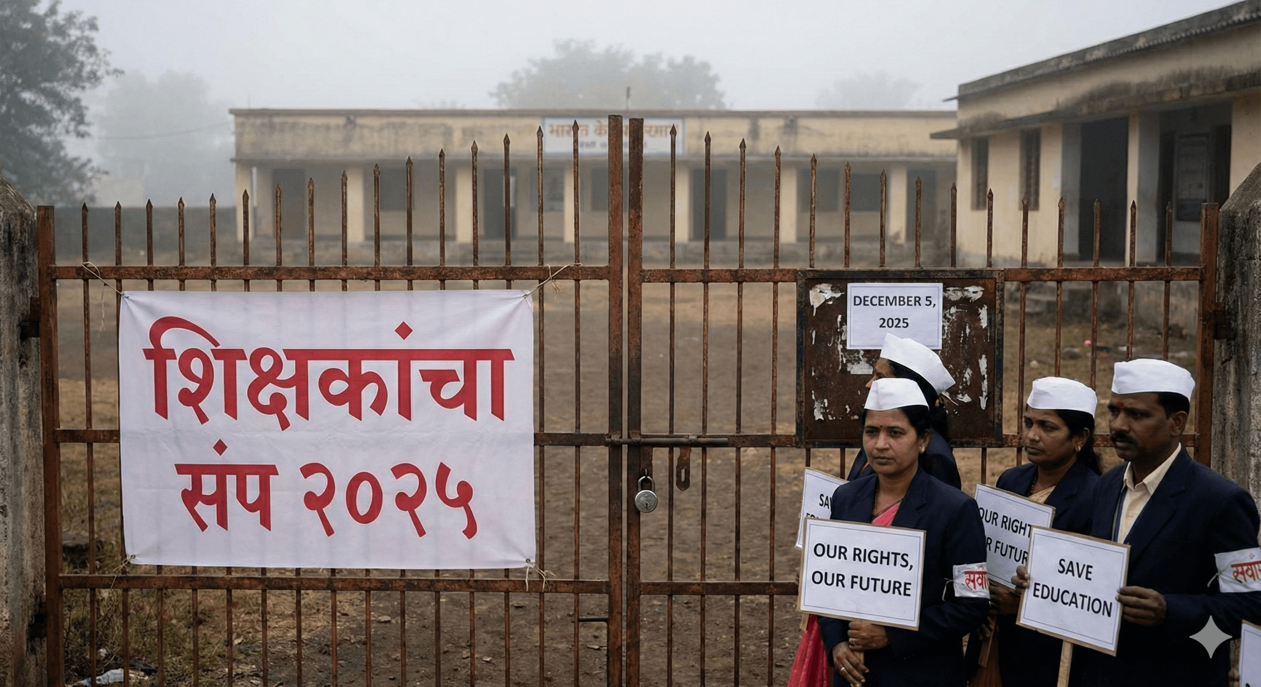 80 thousand schools shutdown protest in Maharashtra 2025